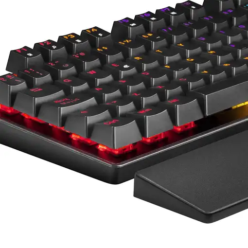 Mars Gaming MKXTKLBES, Teclado Mecánico Ultra-compacto TKL RGB, Reposamuñecas, Swi