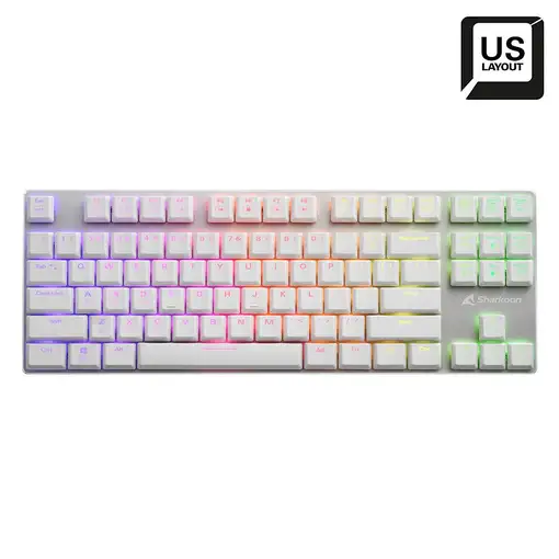 Sharkoon PureWriter TKL RGB Blue teclado Juego USB QWERTY Inglés de EE. UU. Blanco