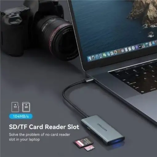 Vention Docking USB Tipo-C TOPHB/ 1xHDMI/ 3xUSB/ 1xLector Tarjetas SD y MicroSD/ G