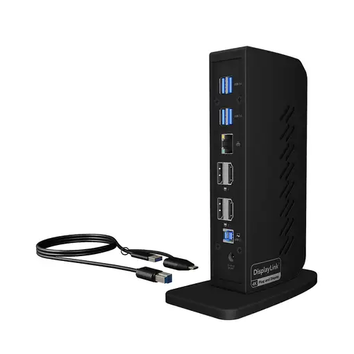 ICY BOX IB-DK2252AC Alámbrico USB 3.2 Gen 1 (3.1 Gen 1) Type-C Negro