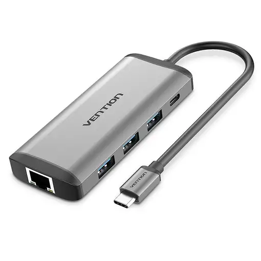 Vention Docking USB Tipo-C CNDHB/ 1xHDMI/ 3xUSB/ 1xUSB Tipo-C PD/ 1xRJ45/ 1xLector