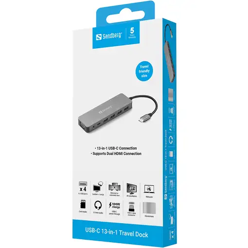 Sandberg USB-C 13-in-1 Travel Dock