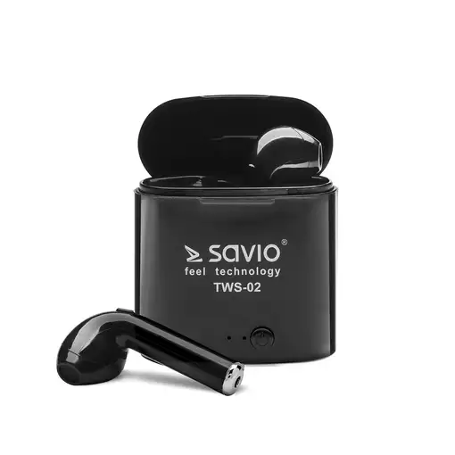 Savio TWS-02 auricular y casco Auriculares Inalámbrico Dentro de oído Llamadas/Mús Savio TWS-02 auricular y casco Auriculares Inalámbrico Dentro de oído Llamadas/Mús