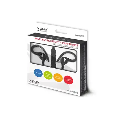 Savio WE-03 auricular y casco Auriculares Inalámbrico Dentro de oído Deportes Blue