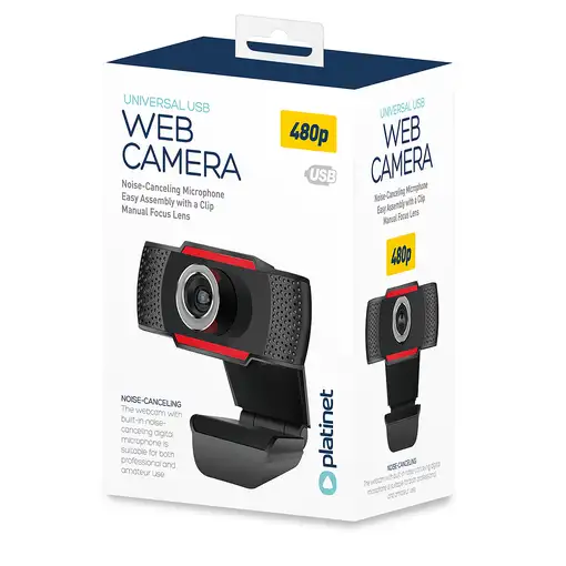 Platinet PCWC480 cámara web 640 x 480 Pixeles USB 2.0 Negro, Rojo