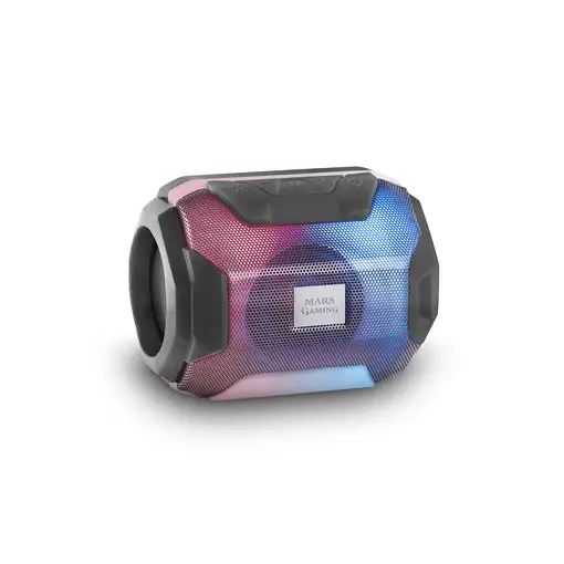 Mars Gaming MSBAX, Altavoz Bluetooth RGB, Compacto,10W, USB/MicroSD/Radio, Negro