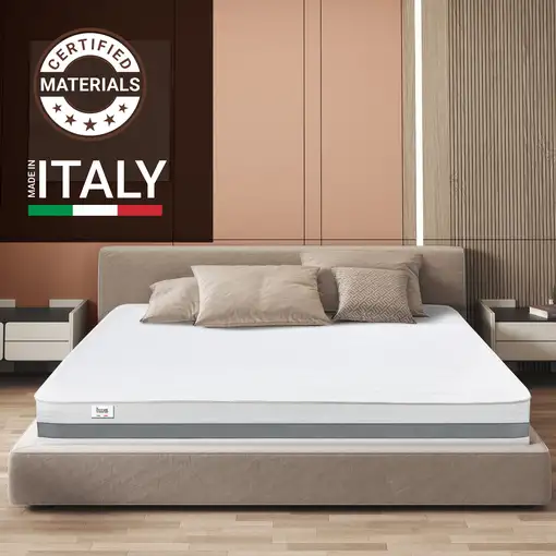The White Stone Colchón Basic de plaza y media 130x175 Memory|H25 cm|M. in Italy