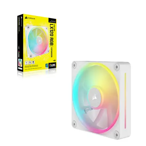 Corsair iCUE LINK LX120 RGB Carcasa del ordenador Ventilador 12 cm Blanco 1 pieza(