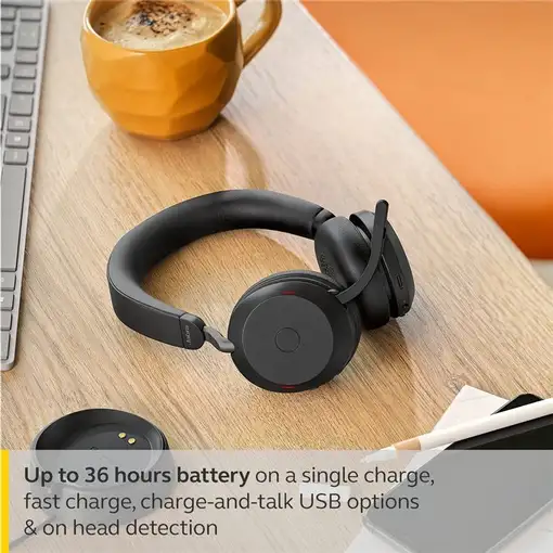 Jabra Evolve2 75 Auriculares Inalámbrico Diadema Oficina/Centro de llamadas USB Ti