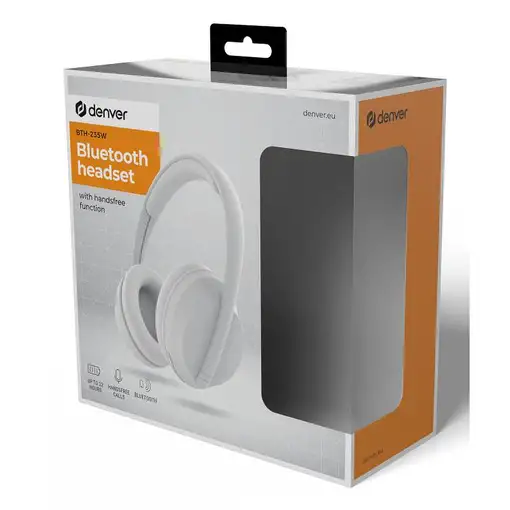 Denver BTH-235W Auriculares Inalámbrico Diadema Llamadas/Música Bluetooth Blanco