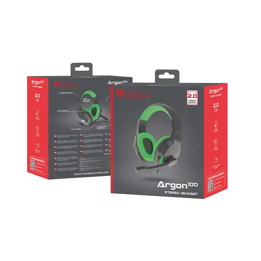 GENESIS ARGON 100 Auriculares Alámbrico Diadema Juego Negro, Verde