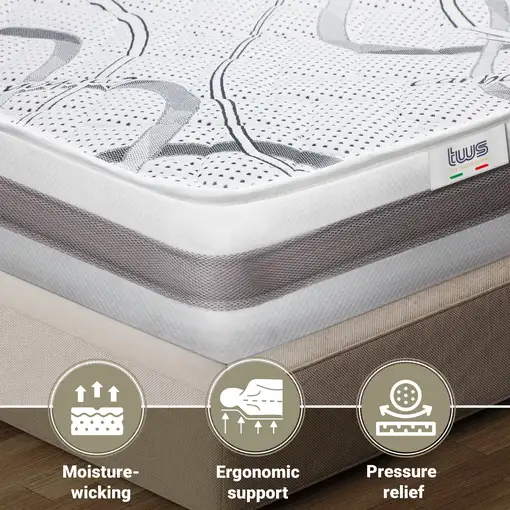 The White Stone Colchón Carbon Individual 75x180 Memory|H20cm|M. in Italy