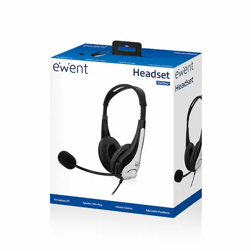 Ewent EW3562 auricular y casco Auriculares Alámbrico Diadema Llamadas/Música Negro