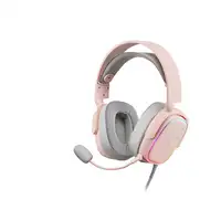 Mars Gaming MHAX Rosa, Auriculares Gaming RGB, Micrófono Extraíble, HiFi, Compatib