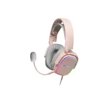 Mars Gaming MHAX Rosa, Auriculares Gaming RGB, Micrófono Extraíble, HiFi, Compatib