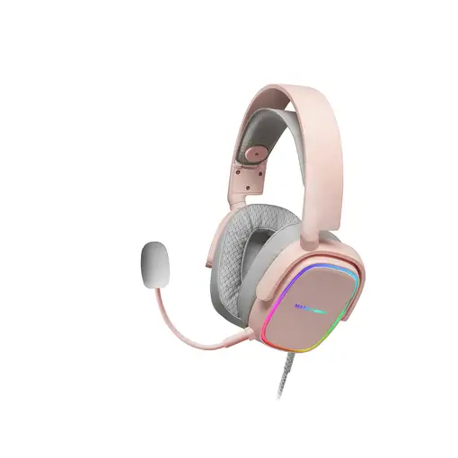 Mars Gaming MHAX Rosa, Auriculares Gaming RGB, Micrófono Extraíble, HiFi, Compatib