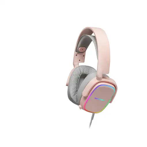 Mars Gaming MHAX Rosa, Auriculares Gaming RGB, Micrófono Extraíble, HiFi, Compatib