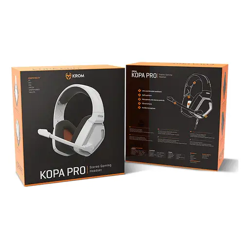Krom Kopa Pro Auriculares Alámbrico Diadema Juego Blanco