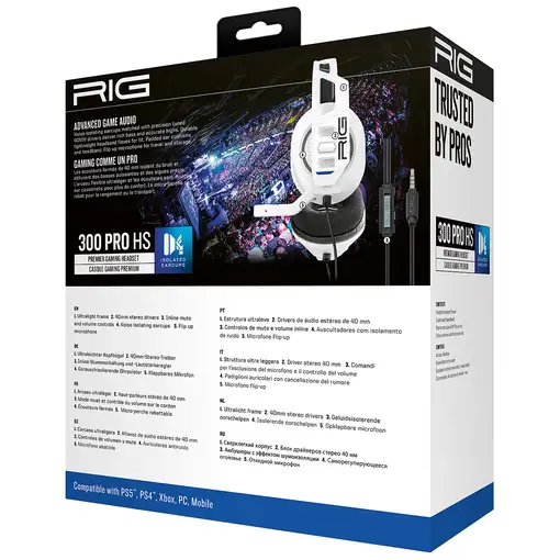 NACON RIG 300 PRO HS Auriculares Alámbrico Diadema Juego Blanco