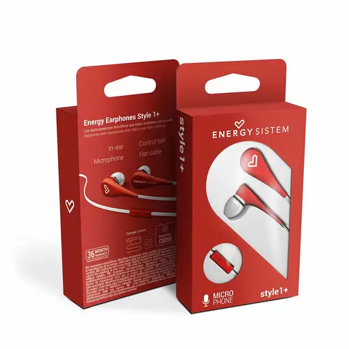 Energy Sistem Style 1+ Auriculares Alámbrico Dentro de oído Llamadas/Música Rojo