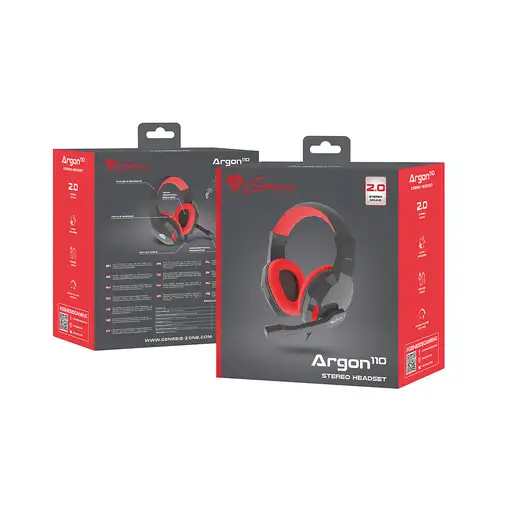 GENESIS Argon 110 Auriculares Alámbrico Diadema Juego Negro, Rojo