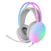 Mars Gaming MH-GLOW Rosa, Auriculares 360° Full Chroma RGB Flow, Micrófono Cancela