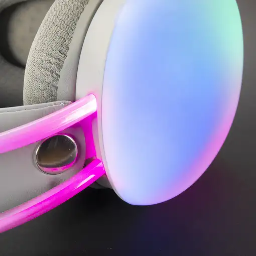 Mars Gaming MH-GLOW Rosa, Auriculares 360° Full Chroma RGB Flow, Micrófono Cancela