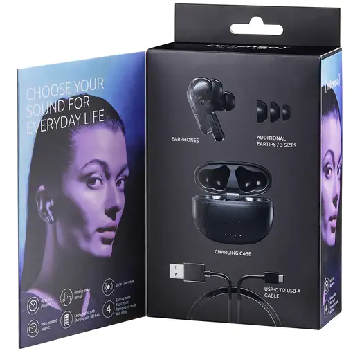 Intenso Black Buds T300A Auriculares True Wireless Stereo (TWS) Dentro de oído Lla