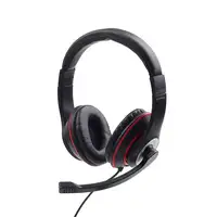 Gembird MHS-03-BKRD auricular y casco Auriculares Alámbrico Diadema Juego Negro, R