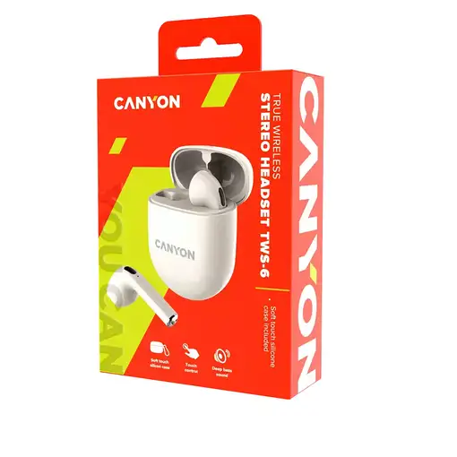 Canyon Auriculares Bluetooth TWS-6 Beige