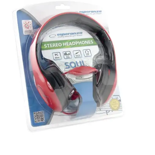 Esperanza EH138R auricular y casco Auriculares Alámbrico Diadema Música Negro, Roj