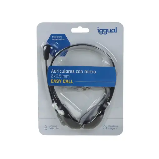 iggual Easy Call Auriculares Alámbrico Diadema Oficina/Centro de llamadas Negro