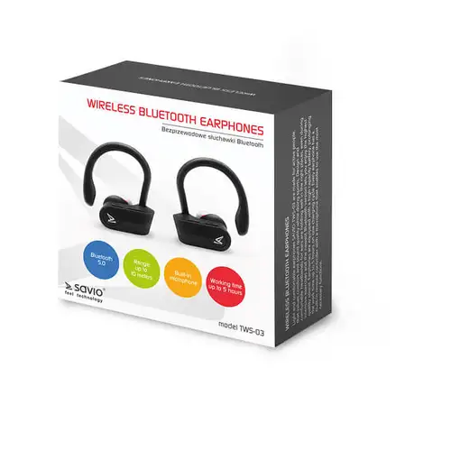 Savio TWS-03 auricular y casco Auriculares Inalámbrico Dentro de oído Llamadas/Mús