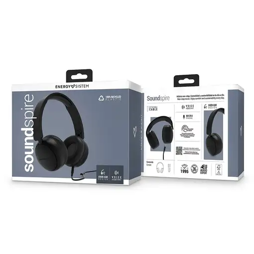 Energy Sistem Soundspire Auriculares Alámbrico Diadema Llamadas/Música Negro