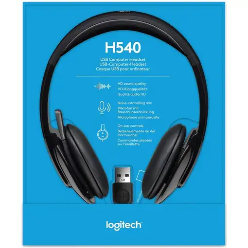 Logitech H540 USB Auriculares Alámbrico Diadema Oficina/Centro de llamadas USB tip