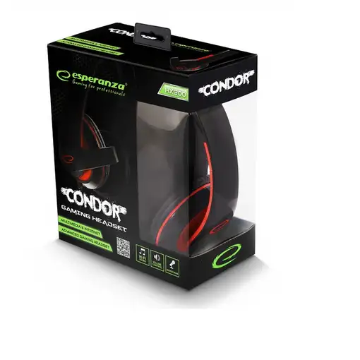 Esperanza EGH300R Auriculares Alámbrico Diadema Juego Negro, Rojo