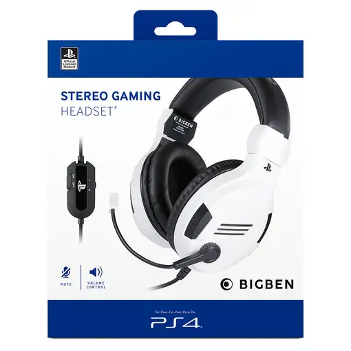 BIG BEN PS4OFHEADSETV3WHITE auricular y casco Auriculares Alámbrico Diadema Juego