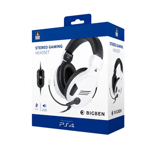 BIG BEN PS4OFHEADSETV3WHITE auricular y casco Auriculares Alámbrico Diadema Juego
