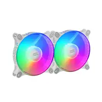 Mars Gaming MFDUO, Kit 2 Ventiladores FRGB Rainbow 360°, Ultra-silencioso, Doble C