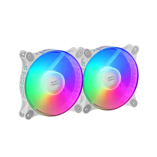 Mars Gaming MFDUO, Kit 2 Ventiladores FRGB Rainbow 360°, Ultra-silencioso, Doble C