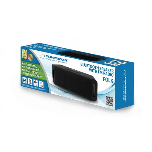 Esperanza FOLK Altavoz portátil estéreo Negro 6 W
