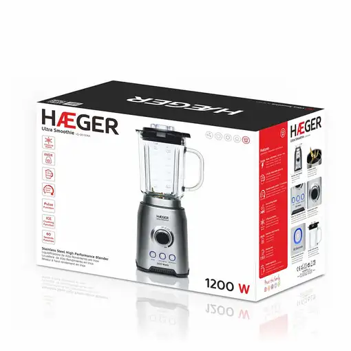 Haeger LQ-120.006A licuadora 1,75 L Batidora de vaso 1200 W Negro, Acero inoxidabl