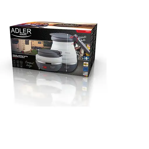 Adler AD 1279 tetera eléctrica 0,6 L 750 W Negro, Blanco