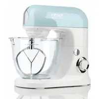 Haeger Glass Cake 700 Batidora de varillas 700 W Color aguamarina, Blanco