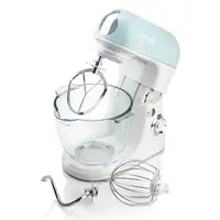 Haeger Glass Cake 700 Batidora de varillas 700 W Color aguamarina, Blanco