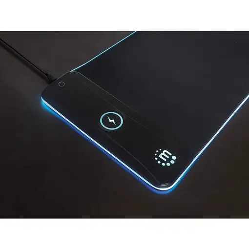 Manhattan Mousepad Gaming tamaño XXL con luz LED y Cargador Inalámbrico
