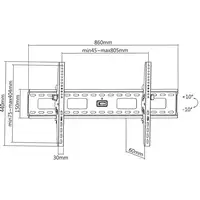 Manhattan Soporte para TV, de pared, con inclinación, pantallas planas de 37'' a 85