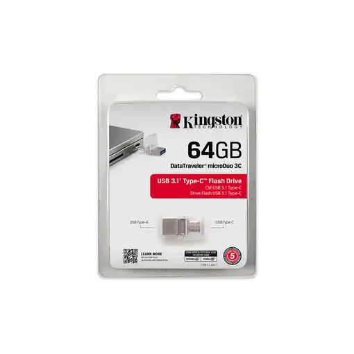 Kingston Technology DataTraveler microDuo 3C 64GB unidad flash USB USB Type-A / US