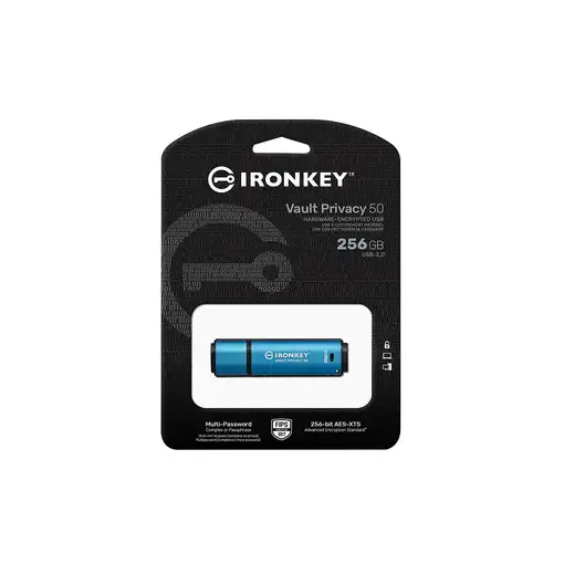 Kingston Technology IronKey 256GB Vault Privacy 50 cifrado AES-256, FIPS 197