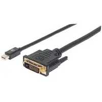 Manhattan 152150 adaptador de cable de vídeo 1,8 m Mini DisplayPort DVI-D Negro